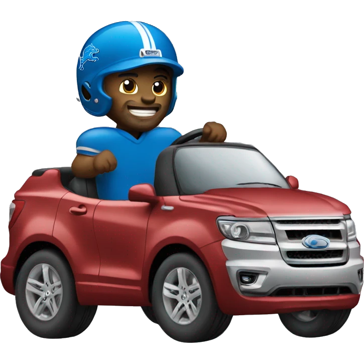 Detroit lions driving car emoji