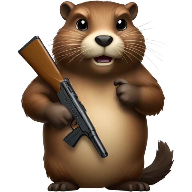 Beaver holding a gun emoji
