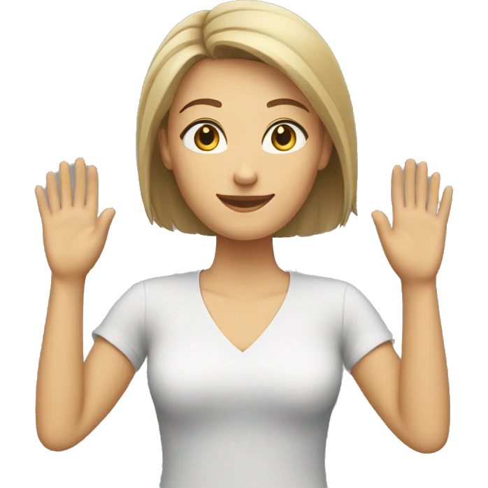 Caucasian Woman (full body) (hands raised) emoji