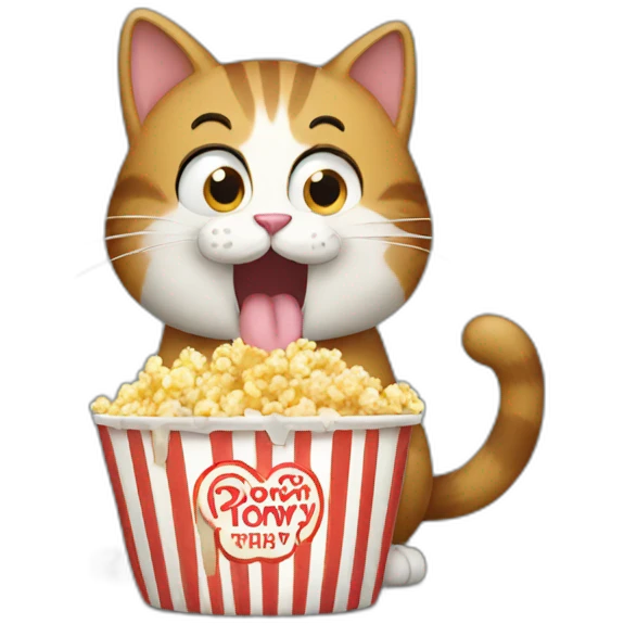 cat eating a popcorn emoji