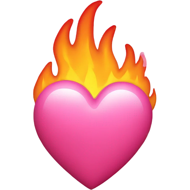Pink heart with flame emoji