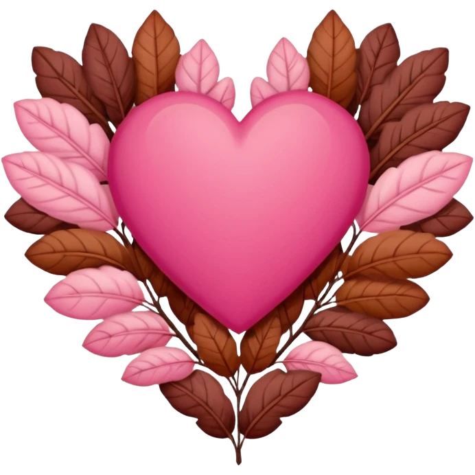 pink and brown autumn winter love  emoji