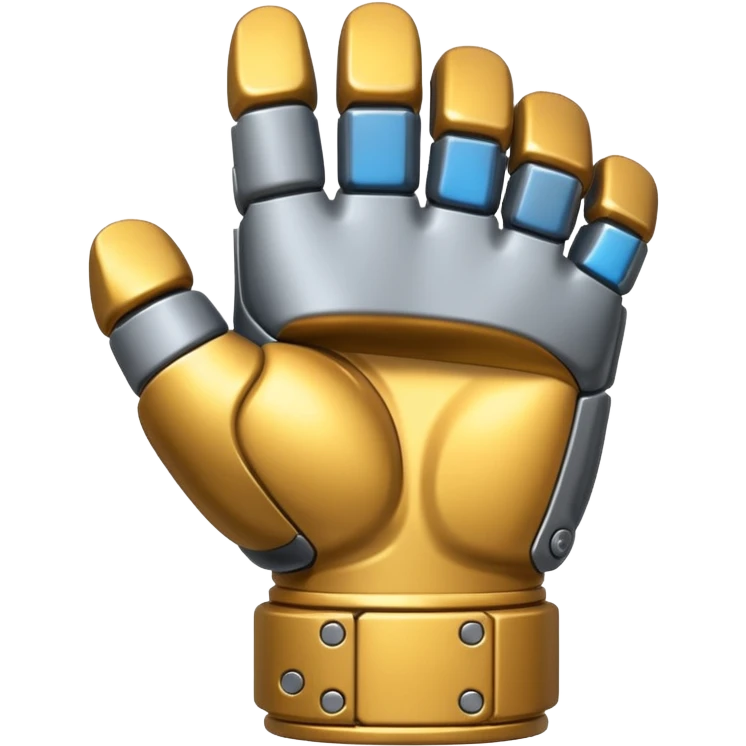 bulky mechanical fist, back view, emoji style emoji