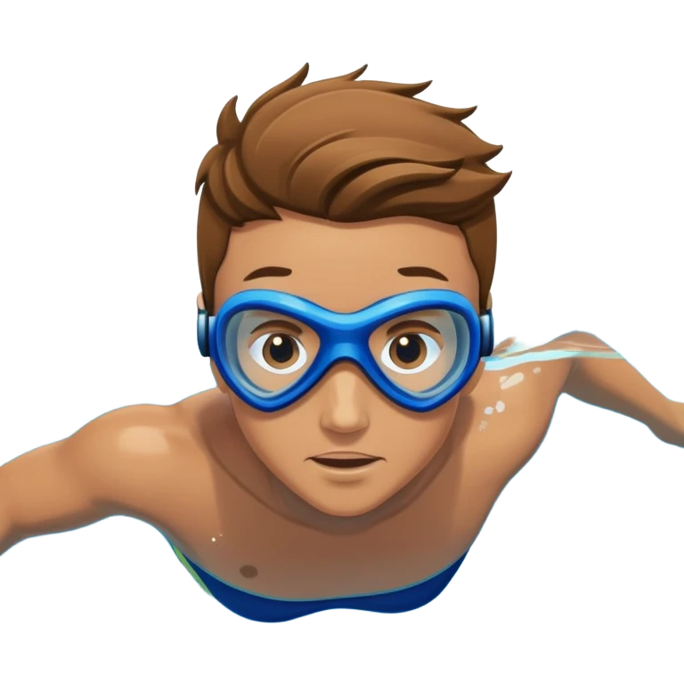determined pool diver dives into a pool of confidence blue water underneath water water determined look emoji