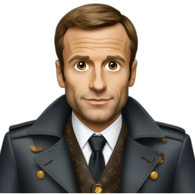 Emanuel macron dressing a louis Vuitton emoji