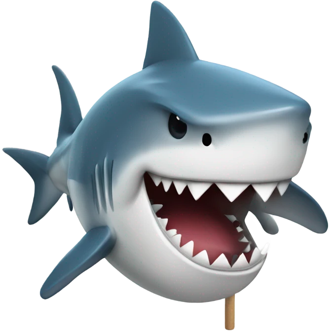 Shark with a pool stick laughing emoji