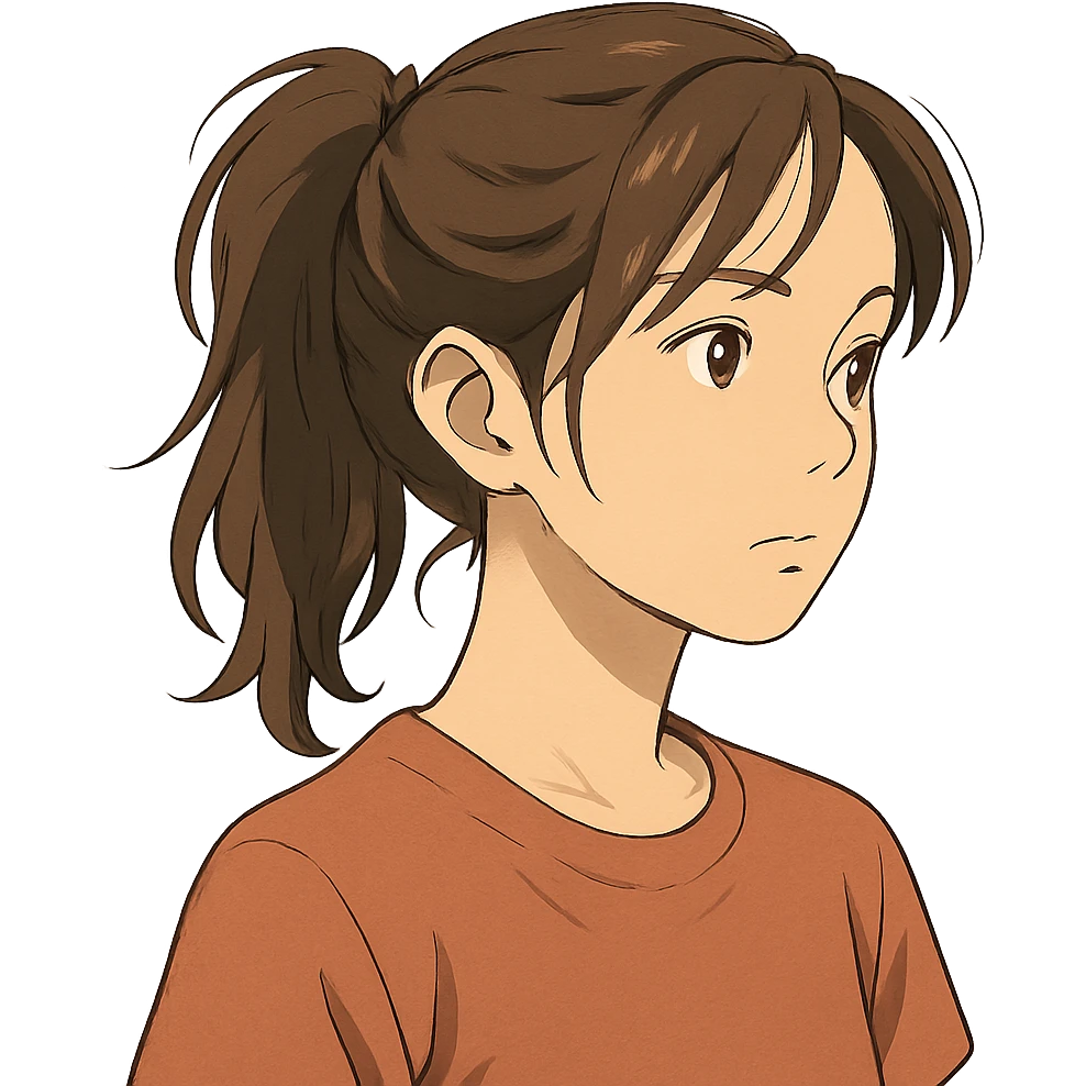 Asian girl with hairstyle like Tate McRae emoji