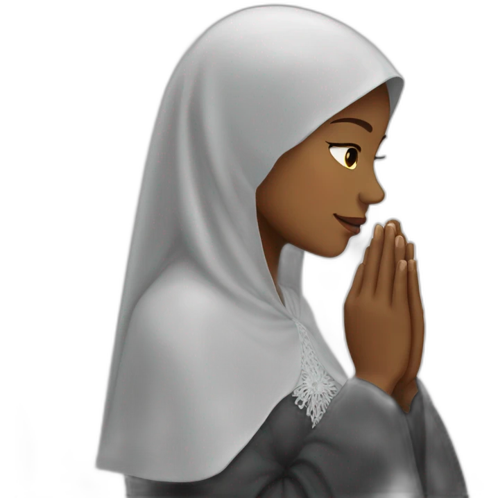 Praying woman wearing mantilla emoji
