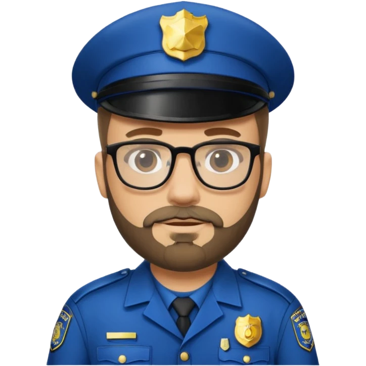Police officer with glasses and beards emoji