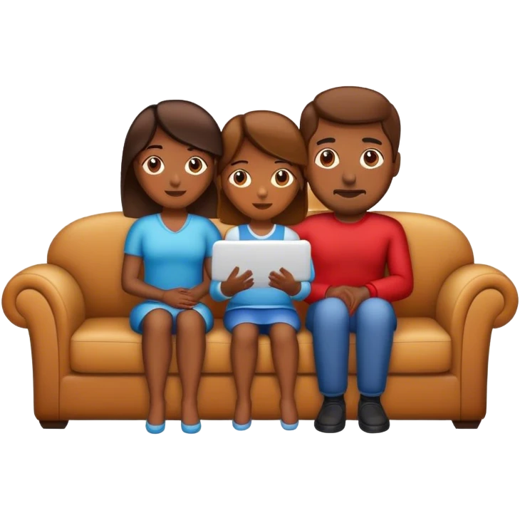 Muslim family on sofa emoji