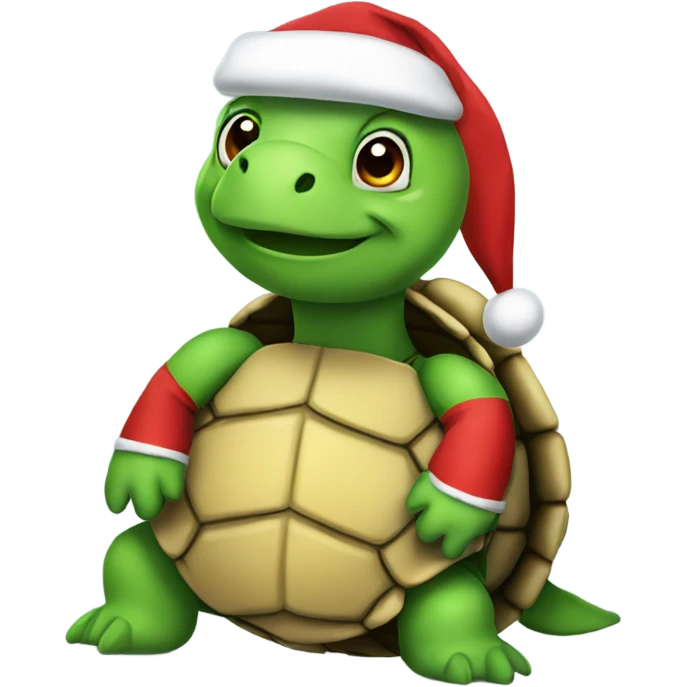 Turtle wearing Santa outfit  emoji