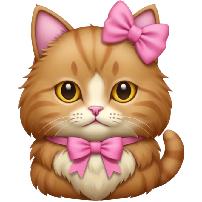 Light brown cat with pink bow emoji