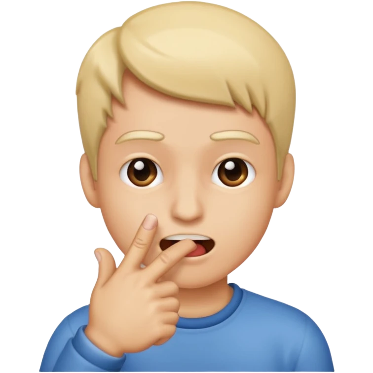 Alguien mordiéndose el dedo índice  emoji