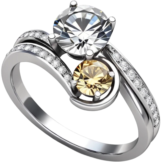 Diamond ring 💍 double rings twist with each other like engagement rings emoji