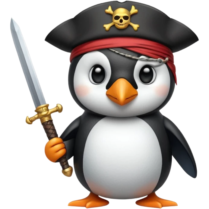 Penguin pirate emoji