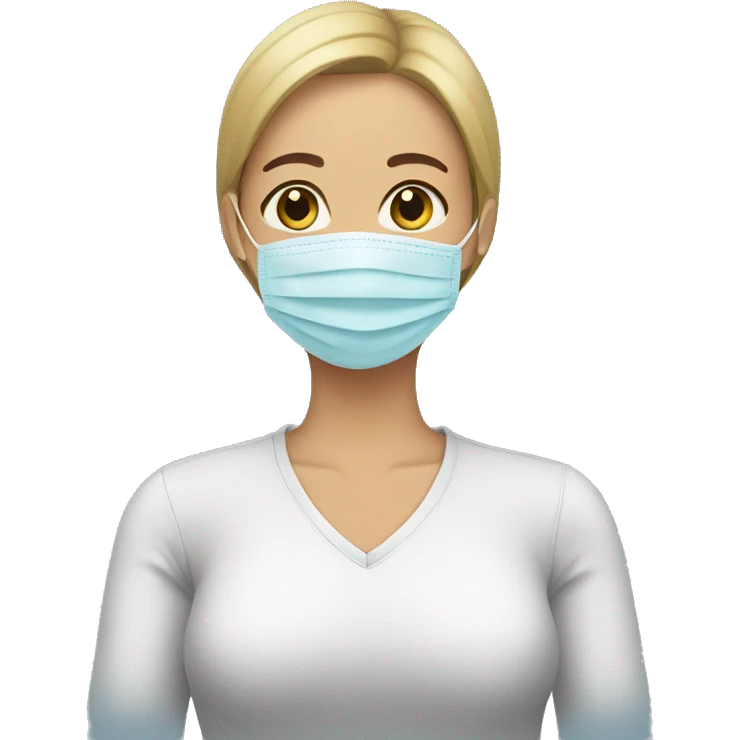 Woman putting a face mask on emoji