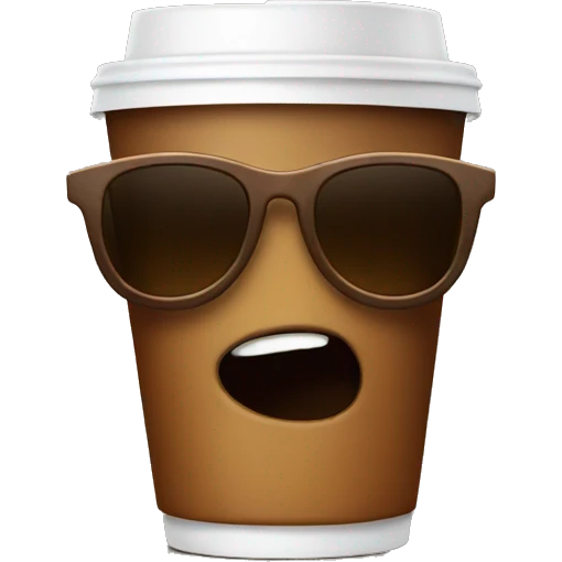 Poop sunglasses and coffee emoji