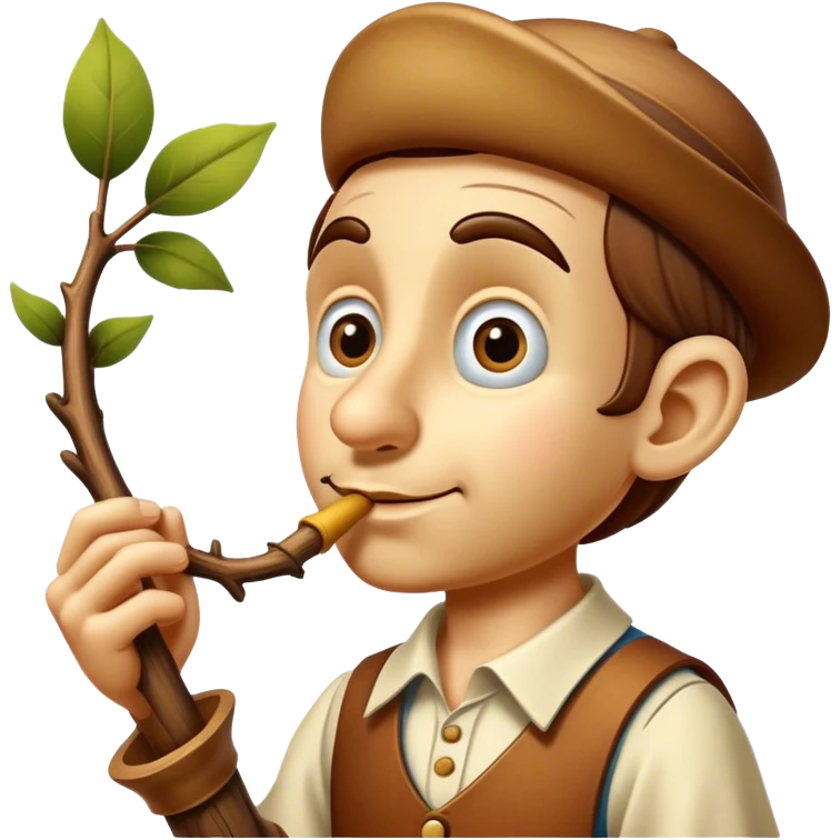 Pinnochio with a branch nose  emoji