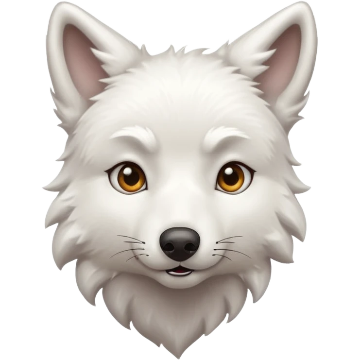 White wolf blowing kiss emoji