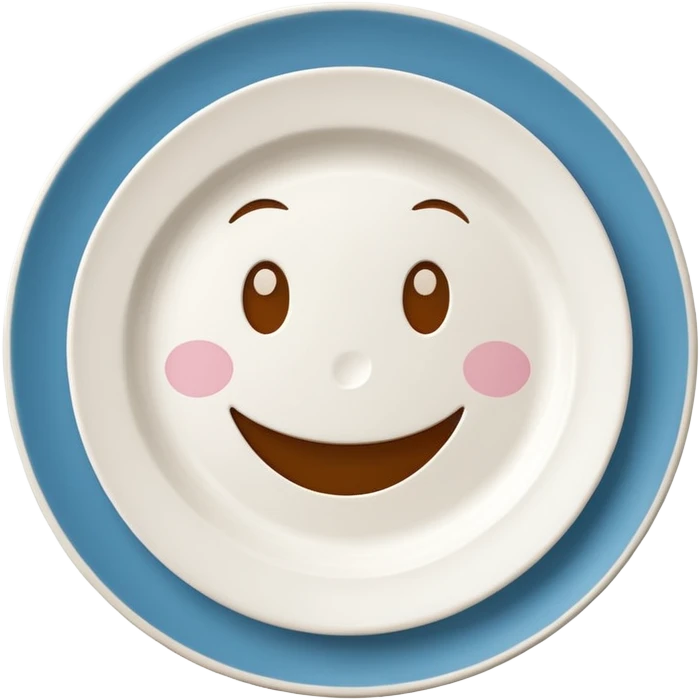 plate with happy face emoji