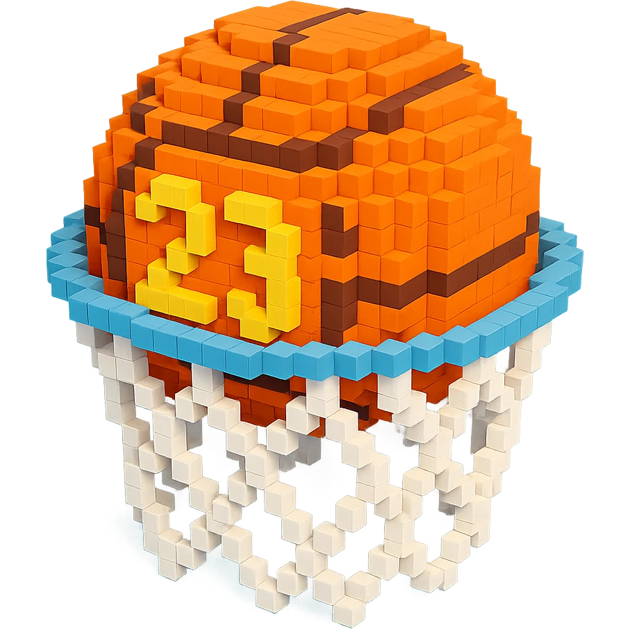 баскетбольный мяч с надписью "23" в сетке, no background emoji