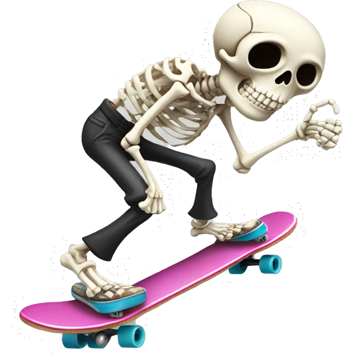 a skeleton on a skateboard holding coke emoji