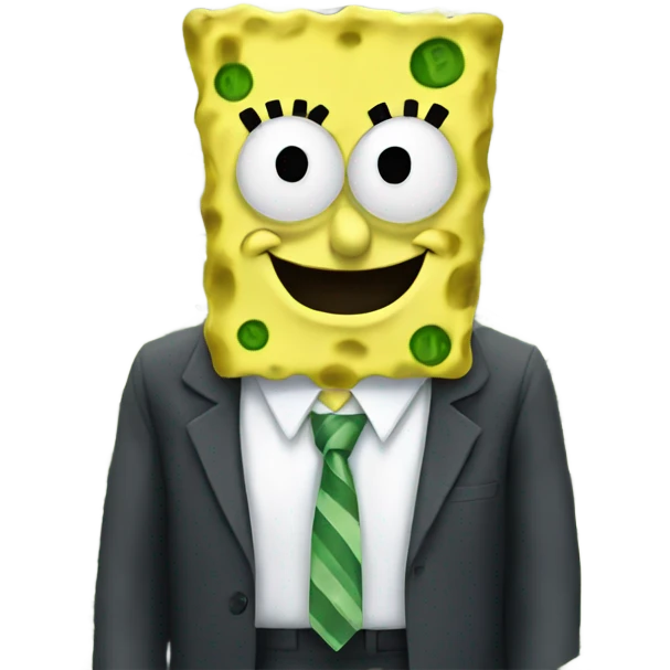 SpongeBob wearing suit made out of money  emoji