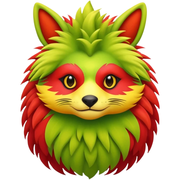 Cozy furry warm lush tropical colorful edgy exotic Fakémon-Pokémon-Vernid-creature emoji