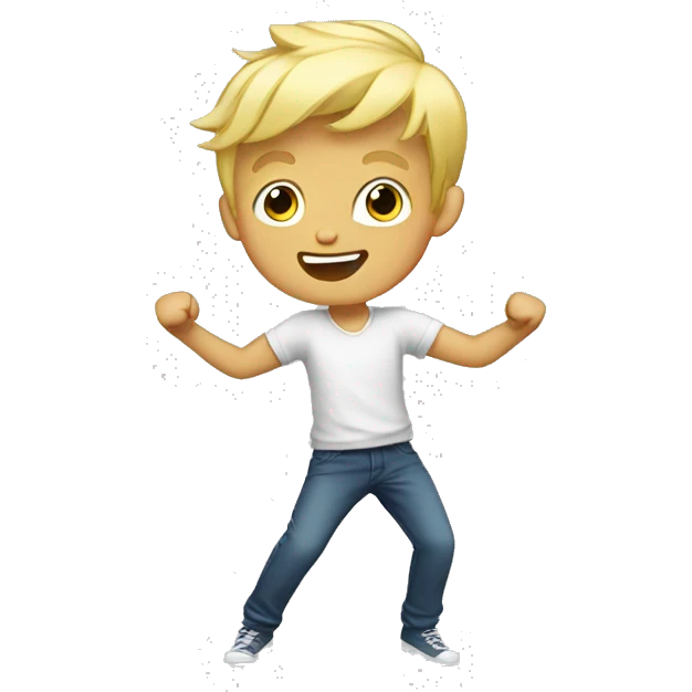 blond boy dacing emoji