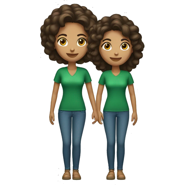 mujer morena, pelo marón ropa verde emoji