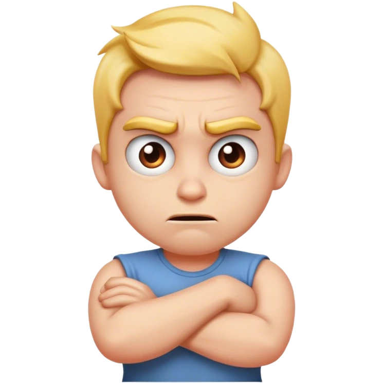 Sarcastic mad face with arms crossed  emoji