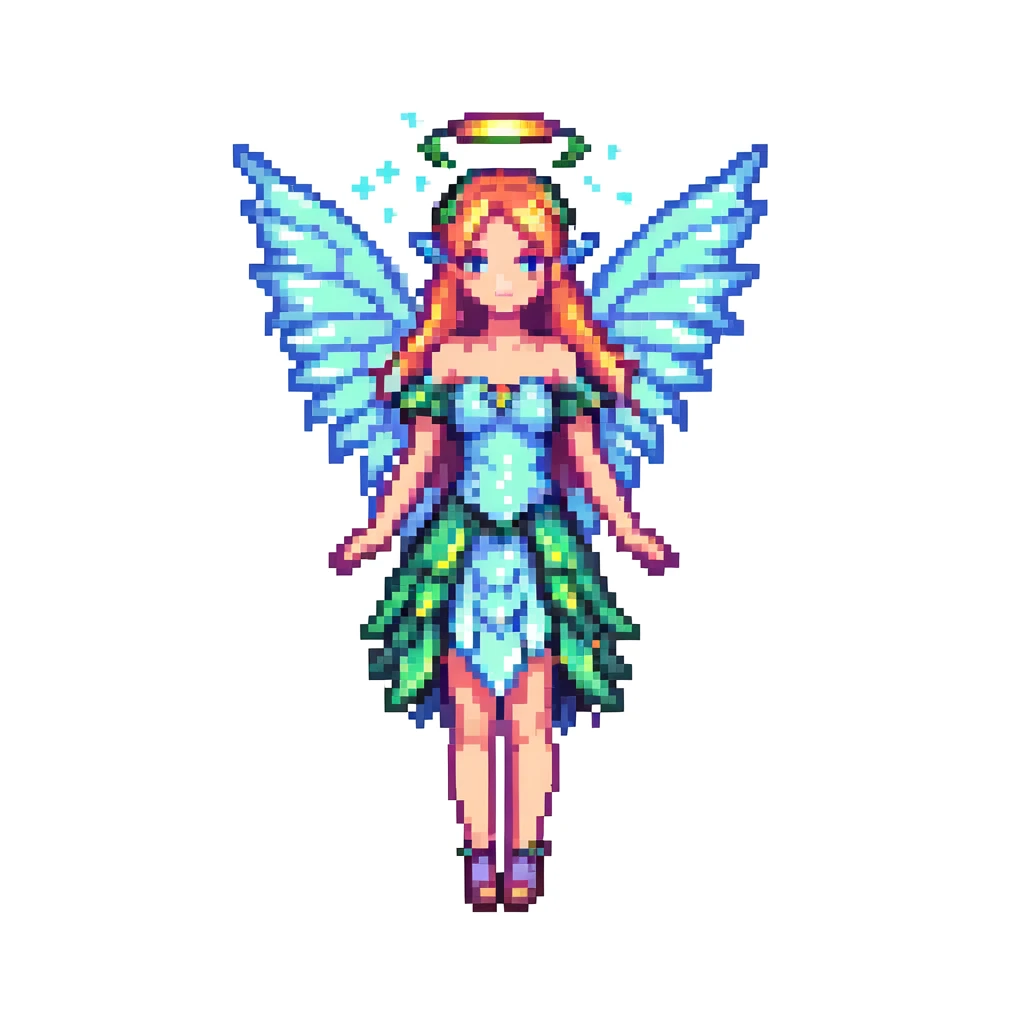 fairy with wings, night scene, sparkling magical aura emoji