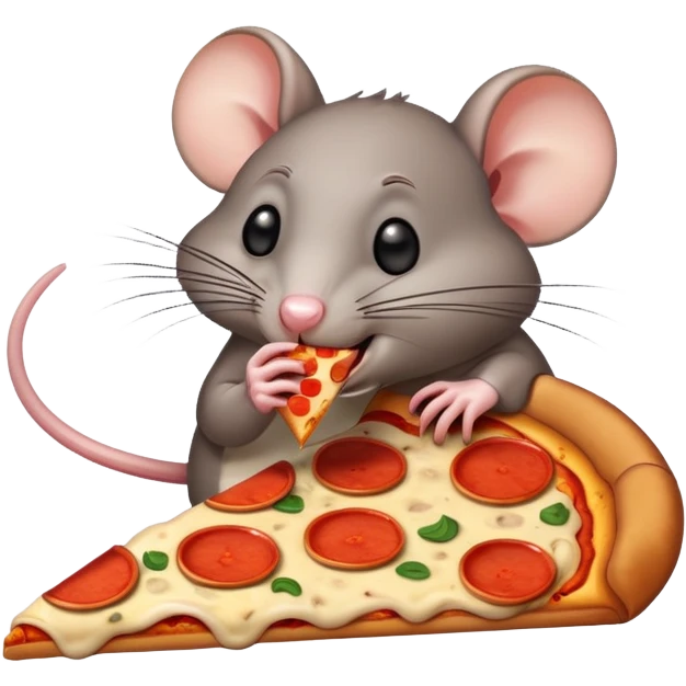 Rat eating pizza emoji