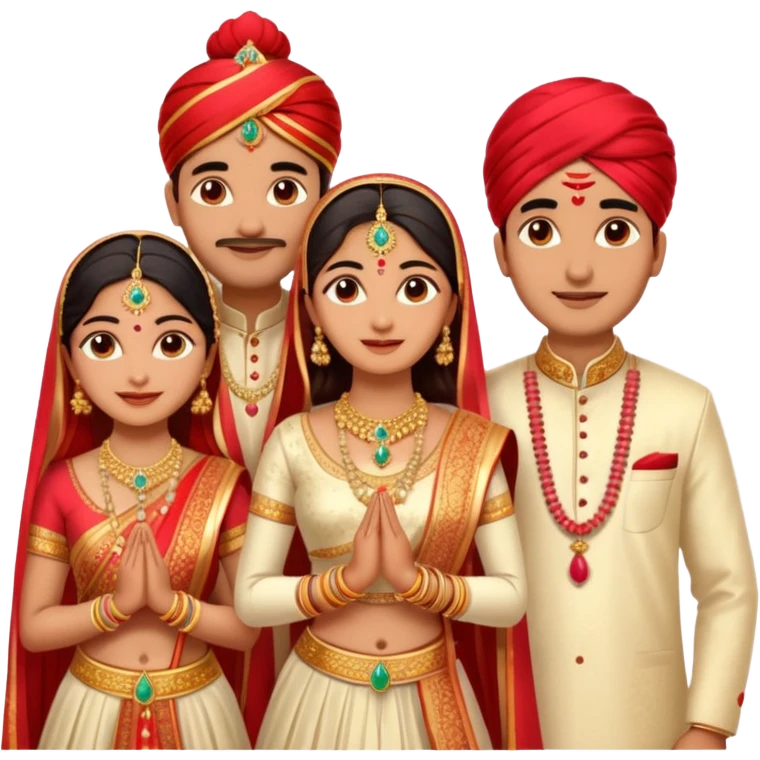 Indian wedding 2 couples  emoji
