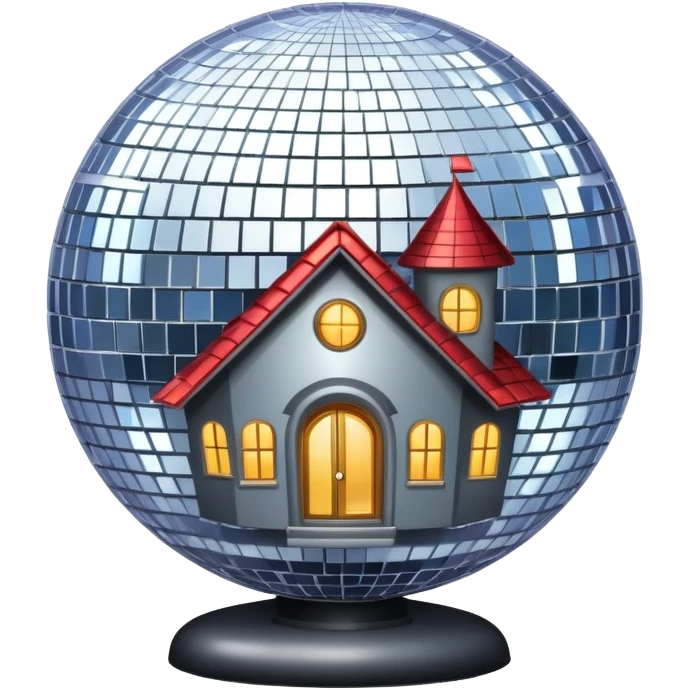 house with disco ball emoji