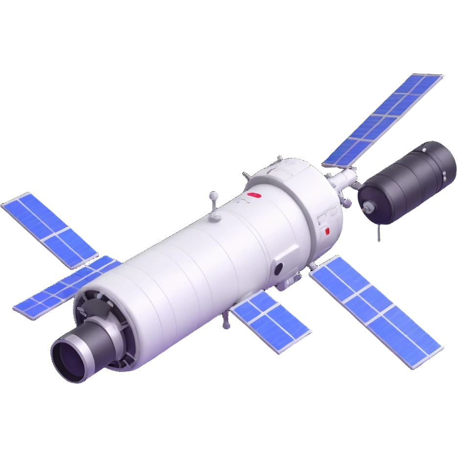 Tiangong orbital station floating in space emoji