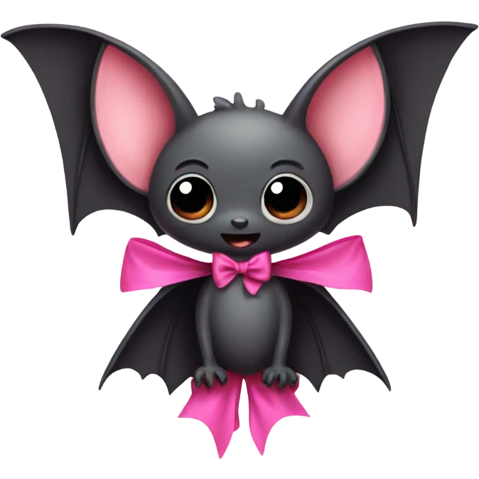 bat with a pink bow emoji