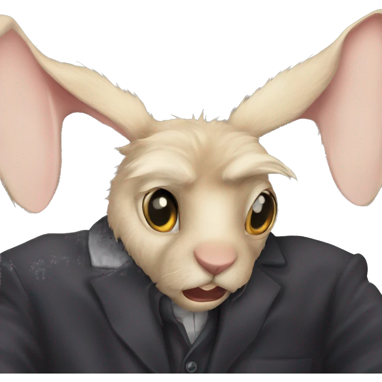 curious rabbit staring at camera emoji