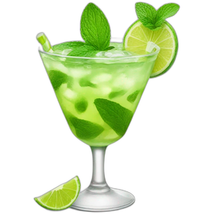 Cat drink mojito emoji