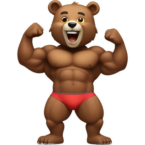 Happy Bodybuilding Bear  emoji