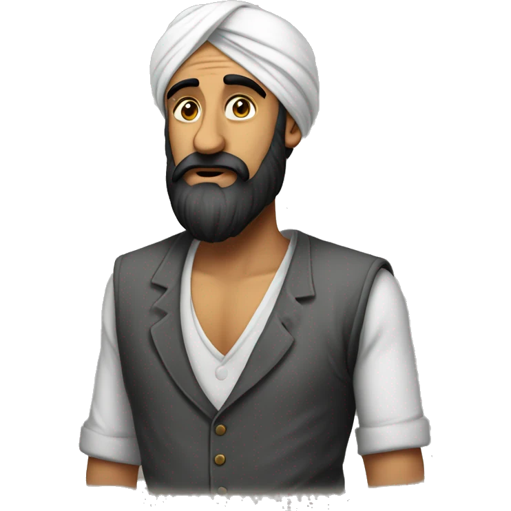 Thinking sardar with lost Girl love wit expression  emoji