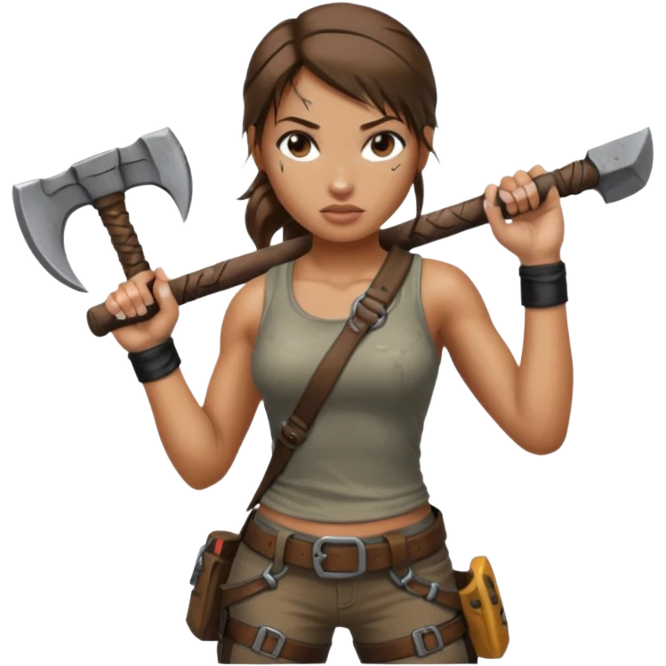 lara croft climbing axe emoji