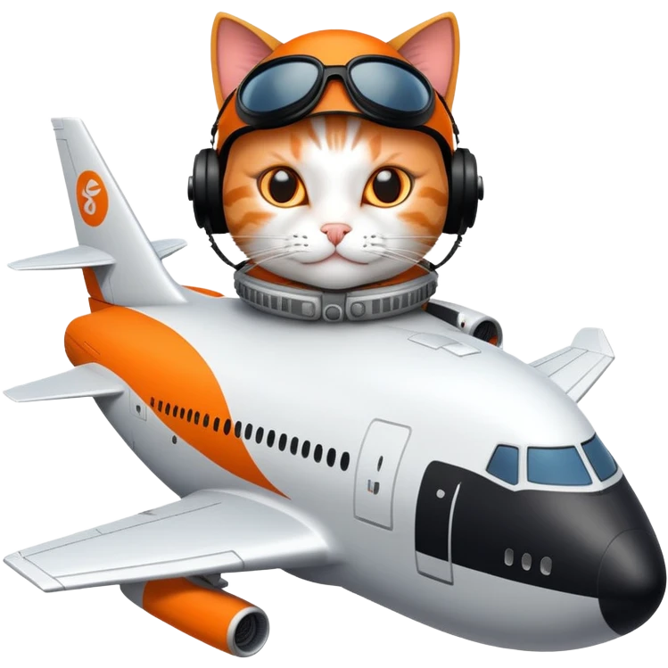 Cat flying boeing 747 emoji