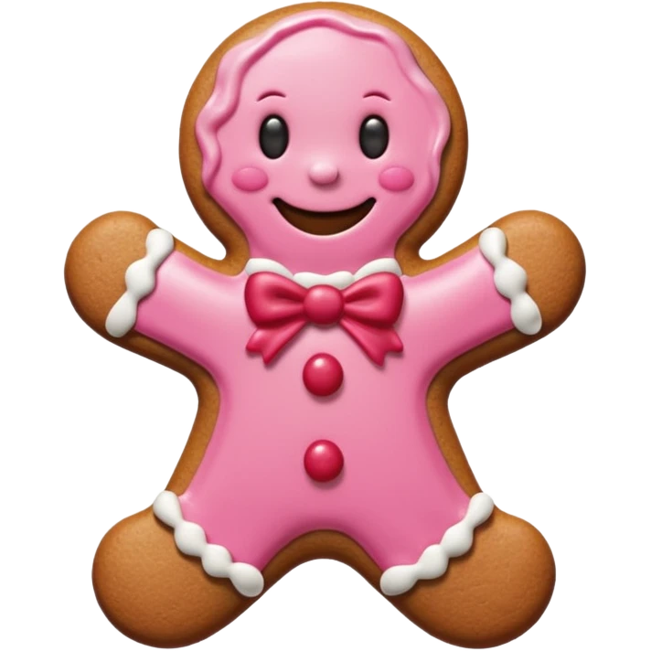 christmas gingerbread pink and red emoji
