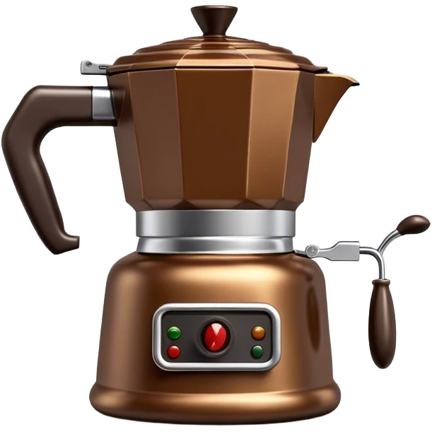 Cinematic Realistic Moka Pot Pop Culture Emoji, featuring an iconic Italian coffee maker rendered with classic charm and warm, inviting lighting. emoji