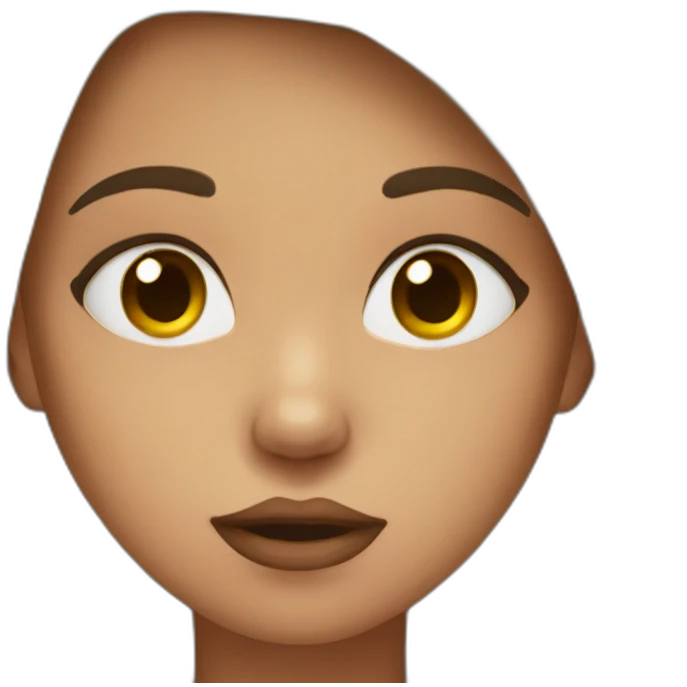 girl holding her cheeks and pouts her lips emoji