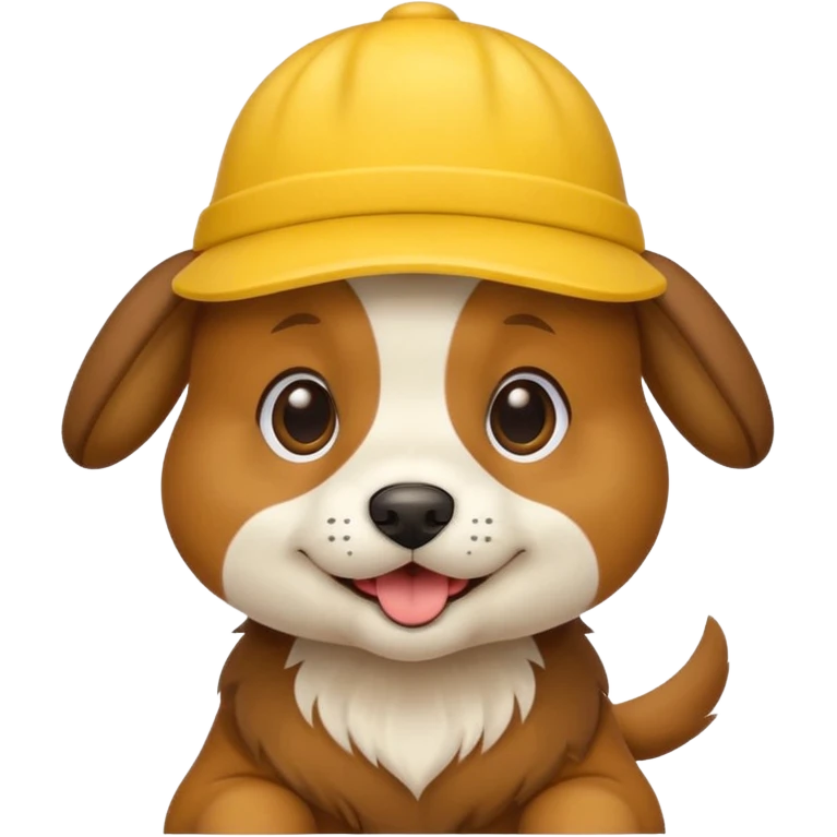 puppy dog with hat yellow emoji