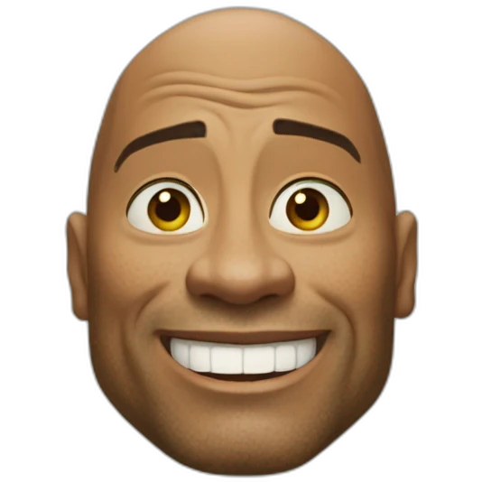dwayne johnson, with shrek face emoji
