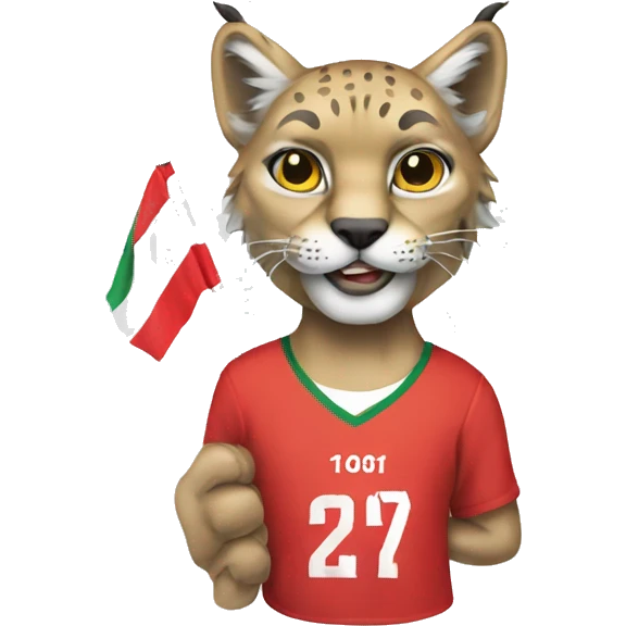 Lynx with t-shirt and flag emoji