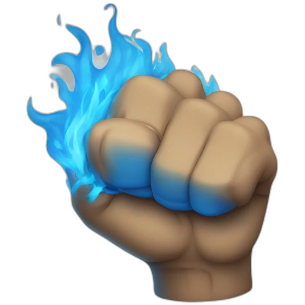 Fist covered in blue fire emoji
